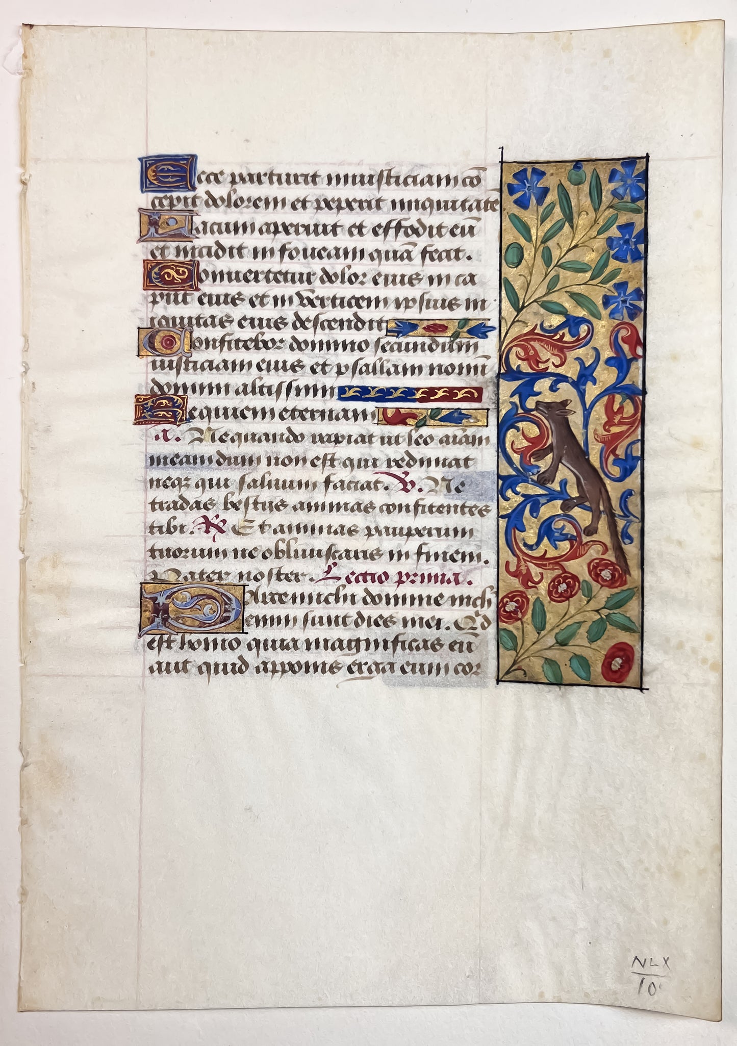Book of Hours Leaf 15th century (c1430) with illuminated border