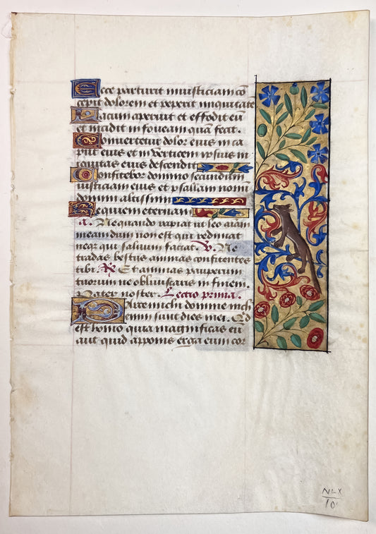 Book of Hours Leaf 15th century (c1430) with illuminated border