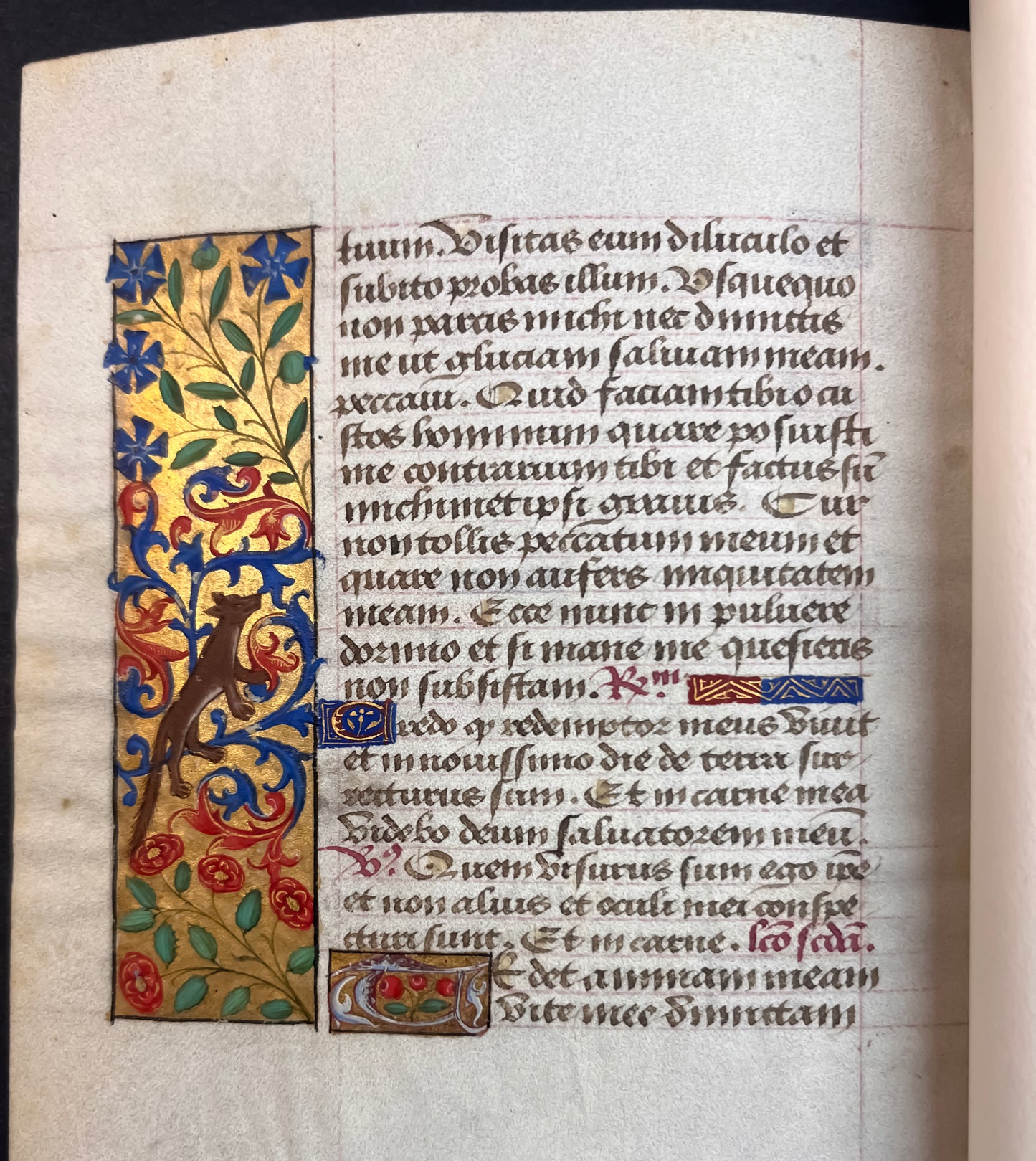 Book of Hours Leaf 15th century (c1430) with illuminated border