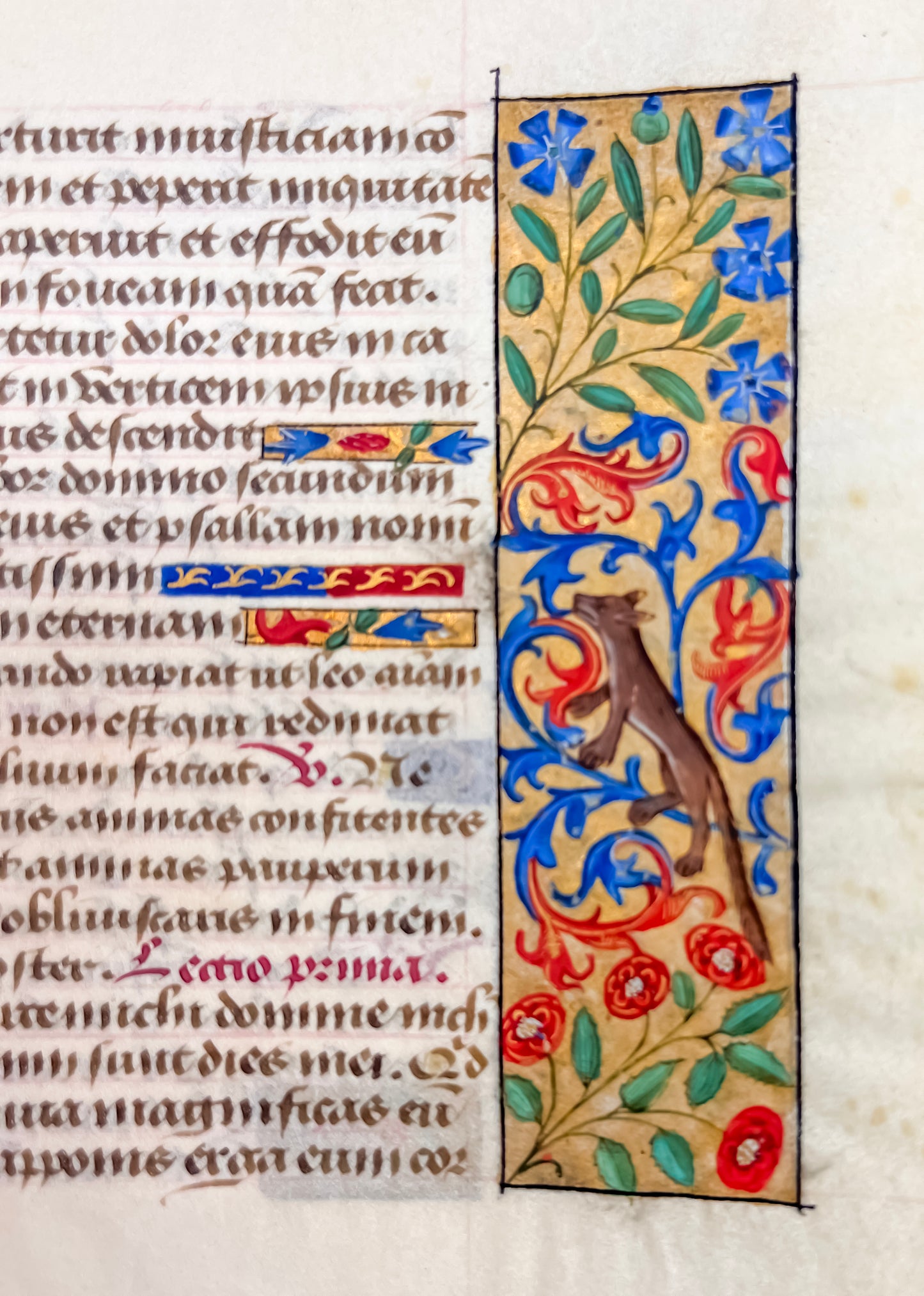 Book of Hours Leaf 15th century (c1430) with illuminated border