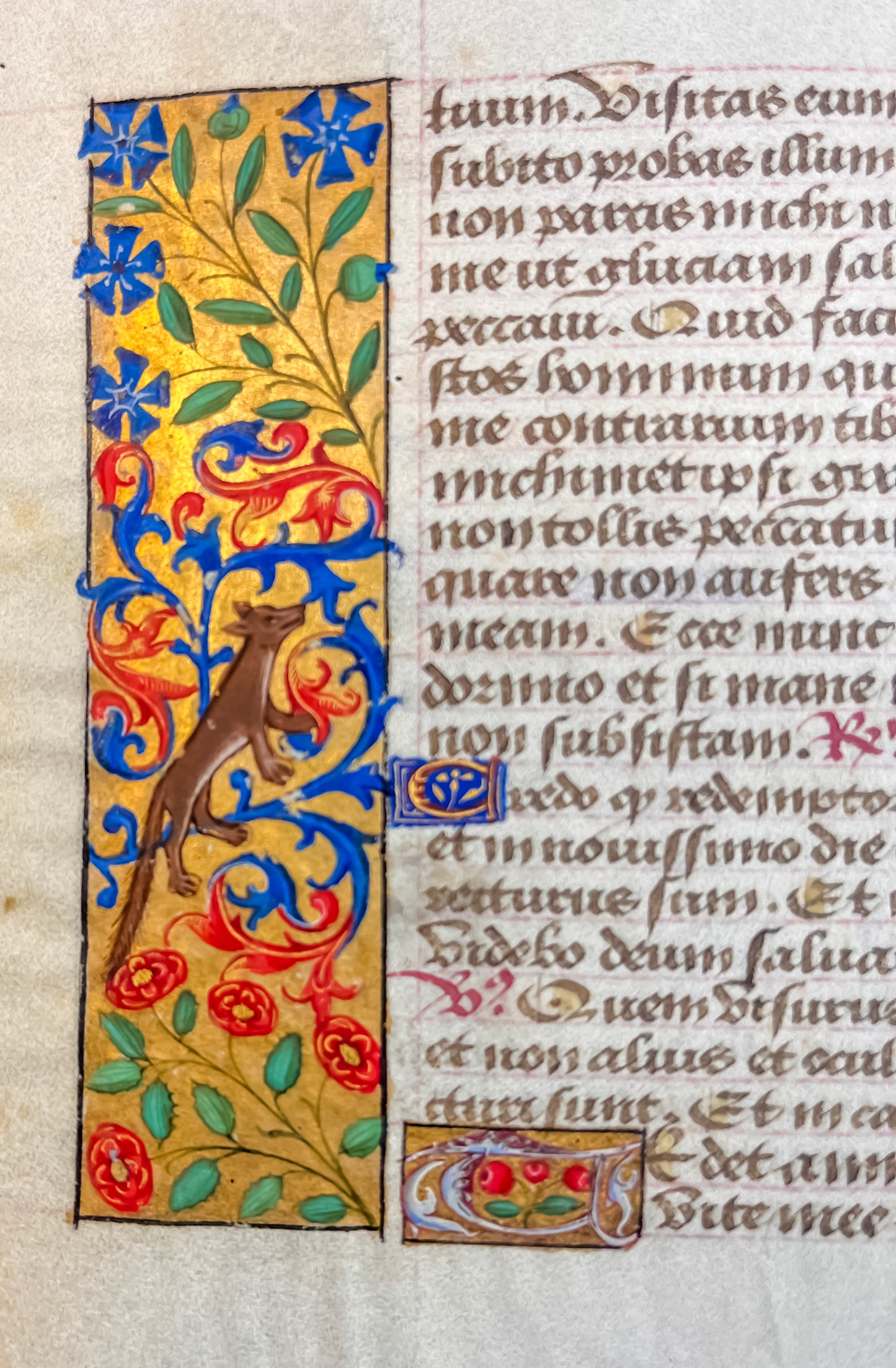 Book of Hours Leaf 15th century (c1430) with illuminated border