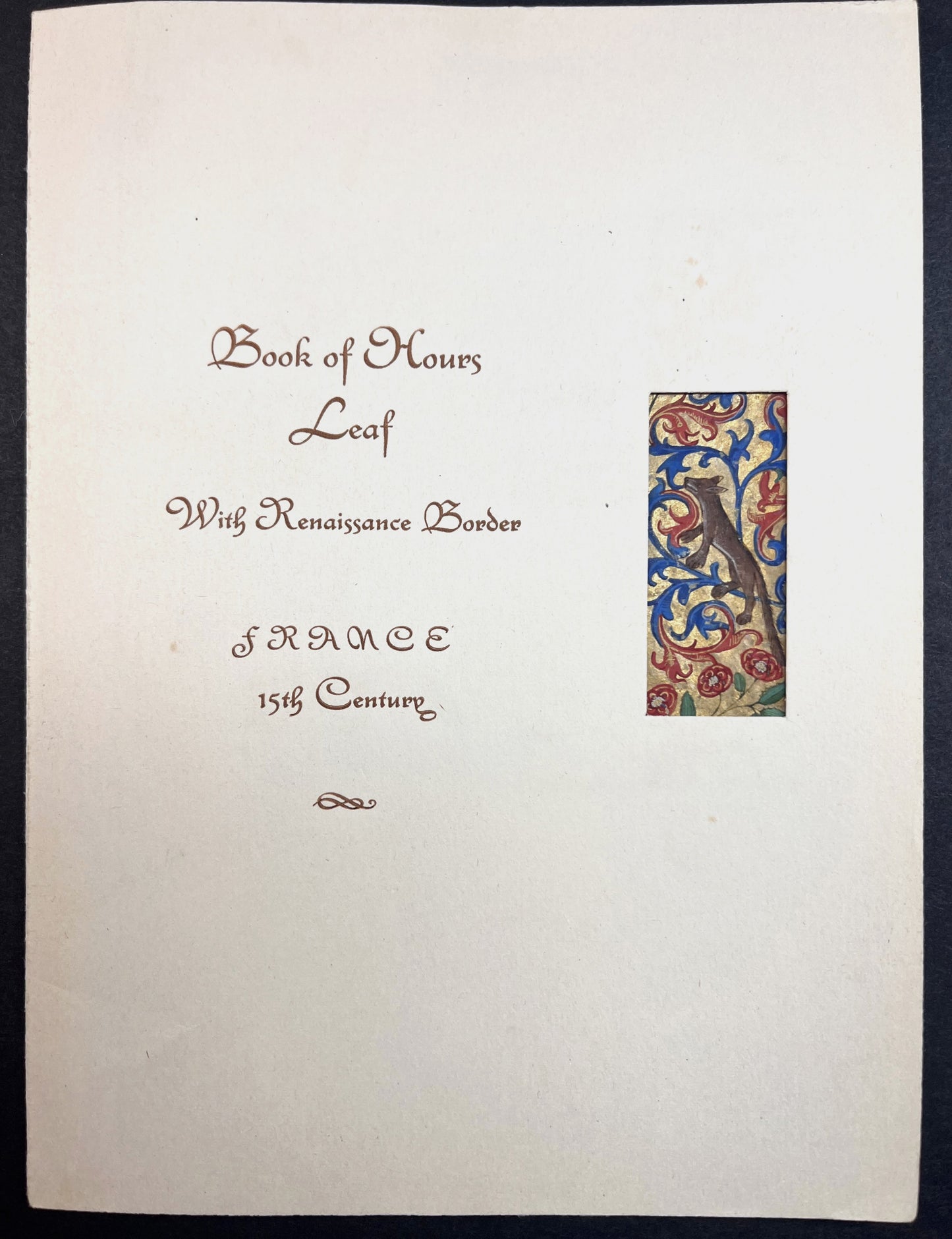 Book of Hours Leaf 15th century (c1430) with illuminated border