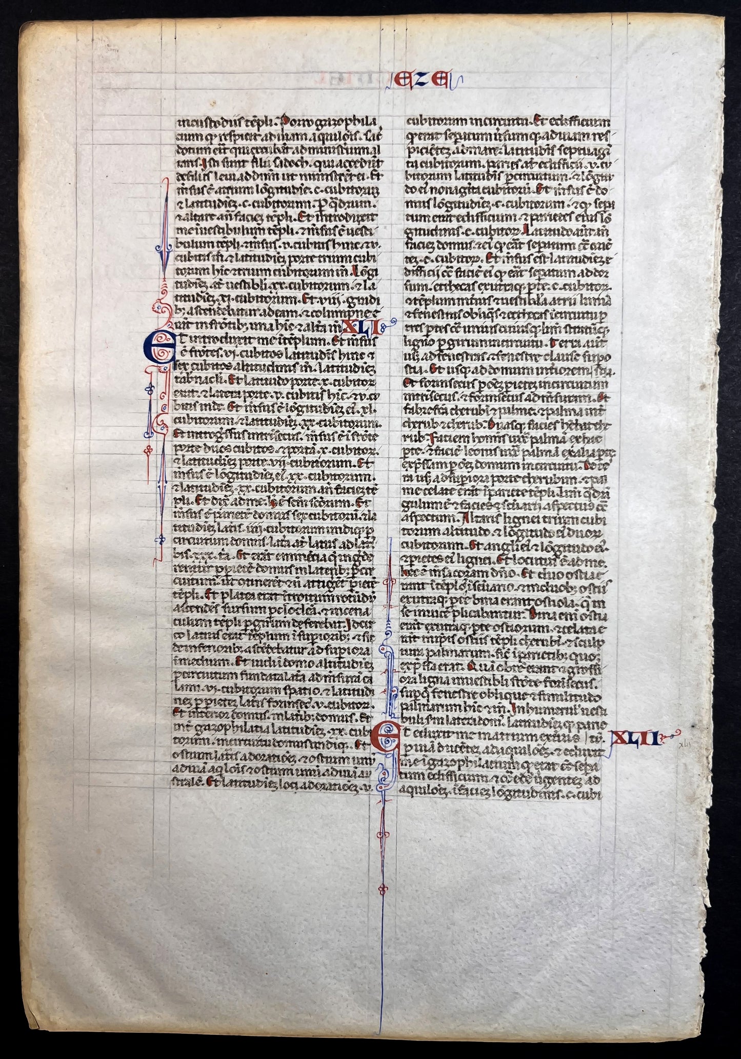 Bible Leaf Parisian 13th century (c1250) with elaborate initials