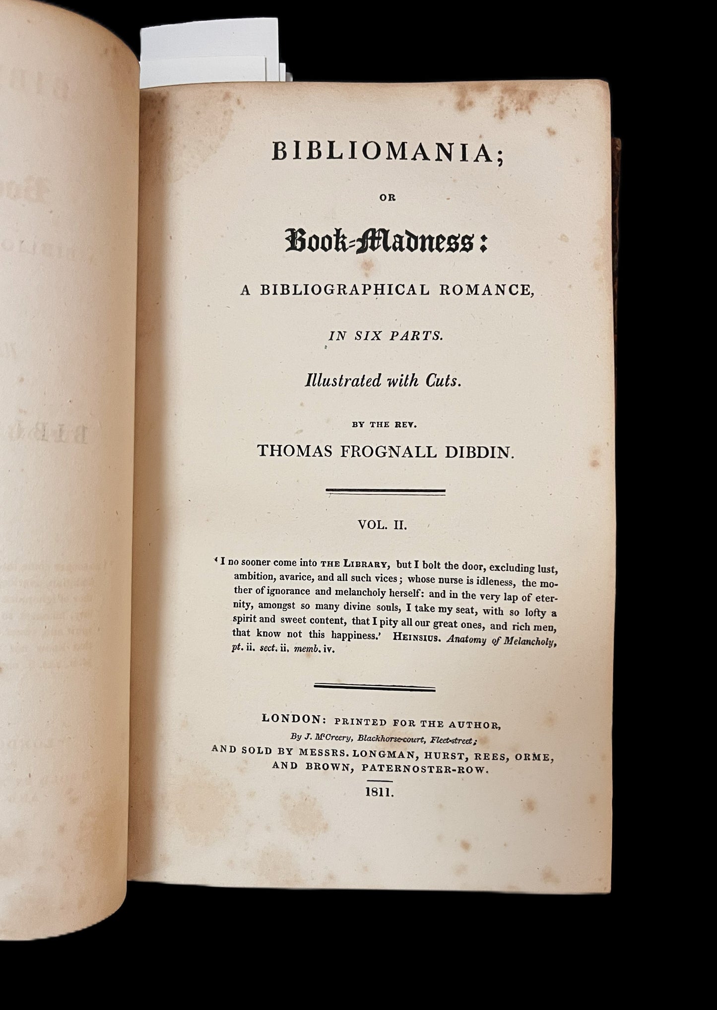 Bibliomania ; or Book Madness : a Bibliographical Romance, in Six Parts ; Illustrated with Cuts .1811
