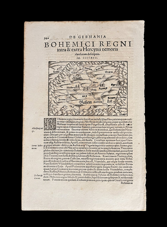 [MAP] Bohemia - Czechia - Munster - 1572