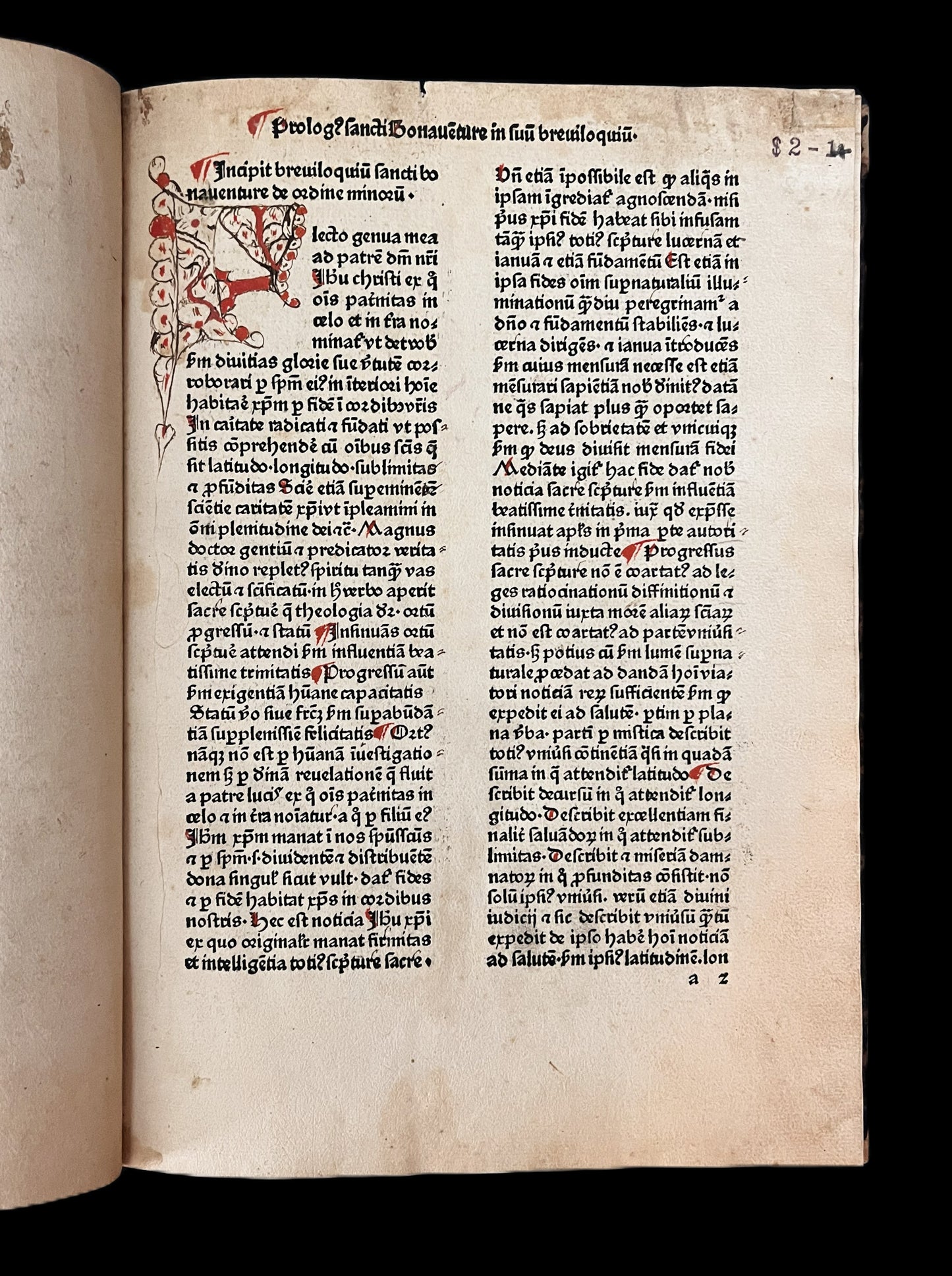 [Incunabula] Breviloquium (Opuscula part 1). 1484