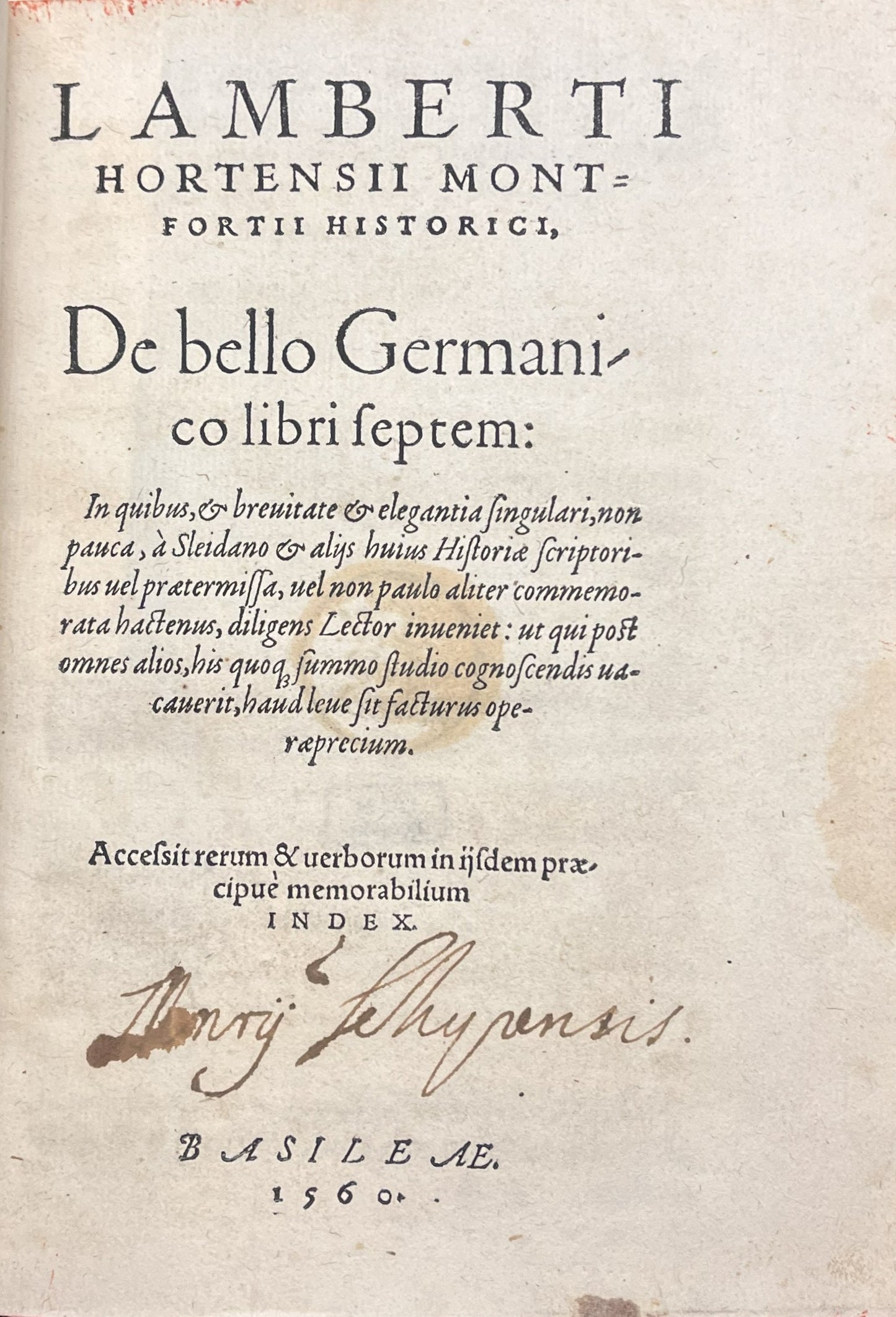 De Bello Germanico...1560