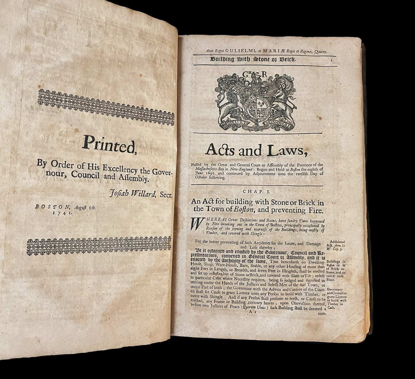 The Charter Granted by Their Majesties King William and Queen Mary . 1742