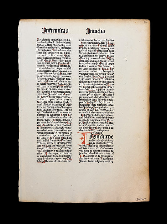 [Incunabula Leaf] Amerbach, Johannes 1481