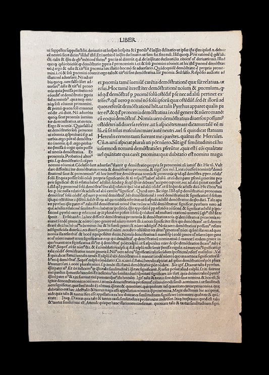 [Incunabula Leaf] Philippus Pincius 1492