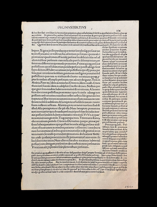 [Incunabula Leaf] Philippus Pincius 1492