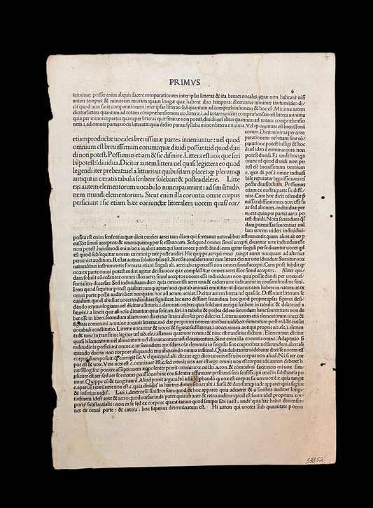 [Incunabula Leaf] Philippus Pincius 1492