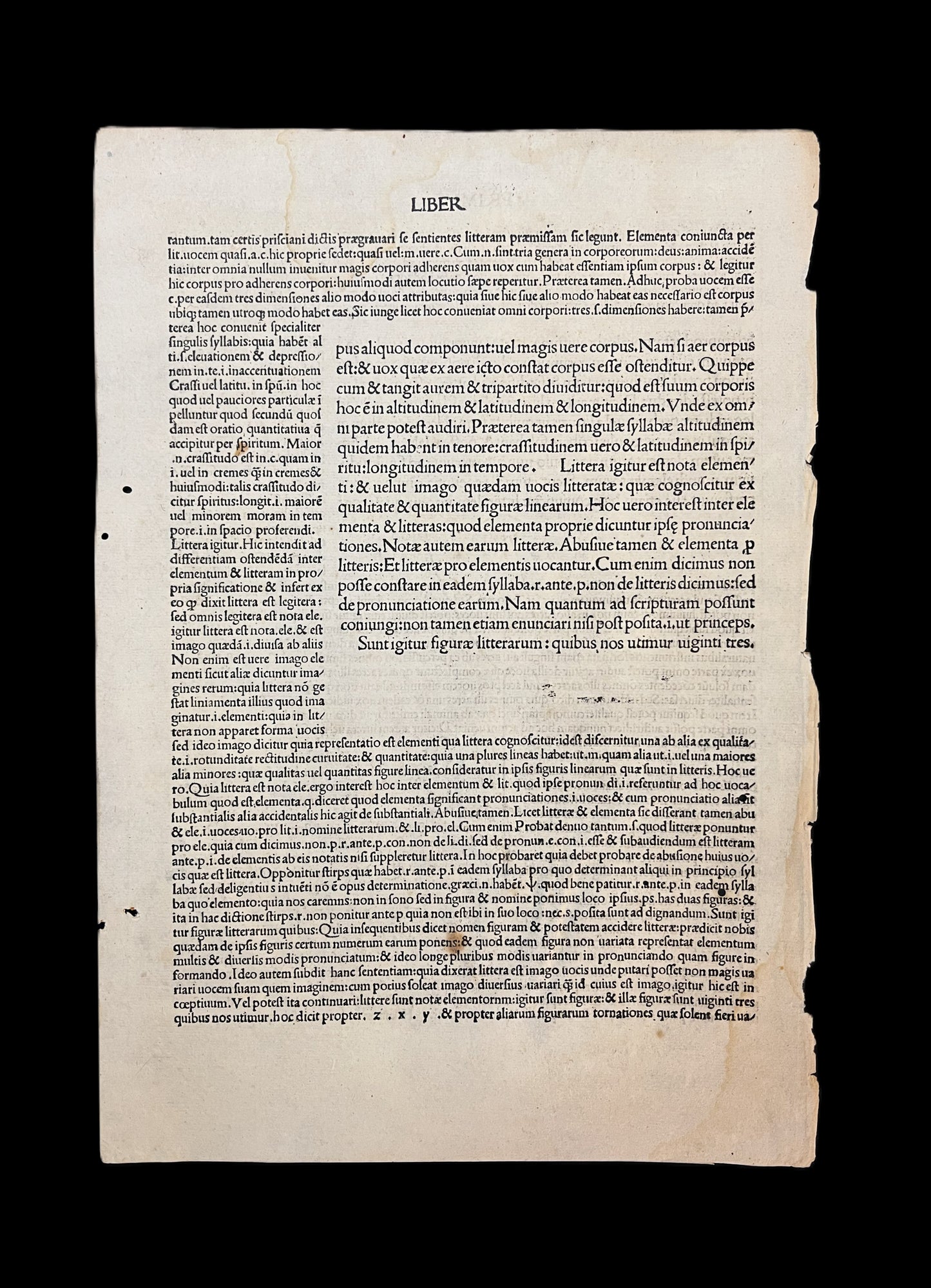 [Incunabula Leaf] Philippus Pincius 1492