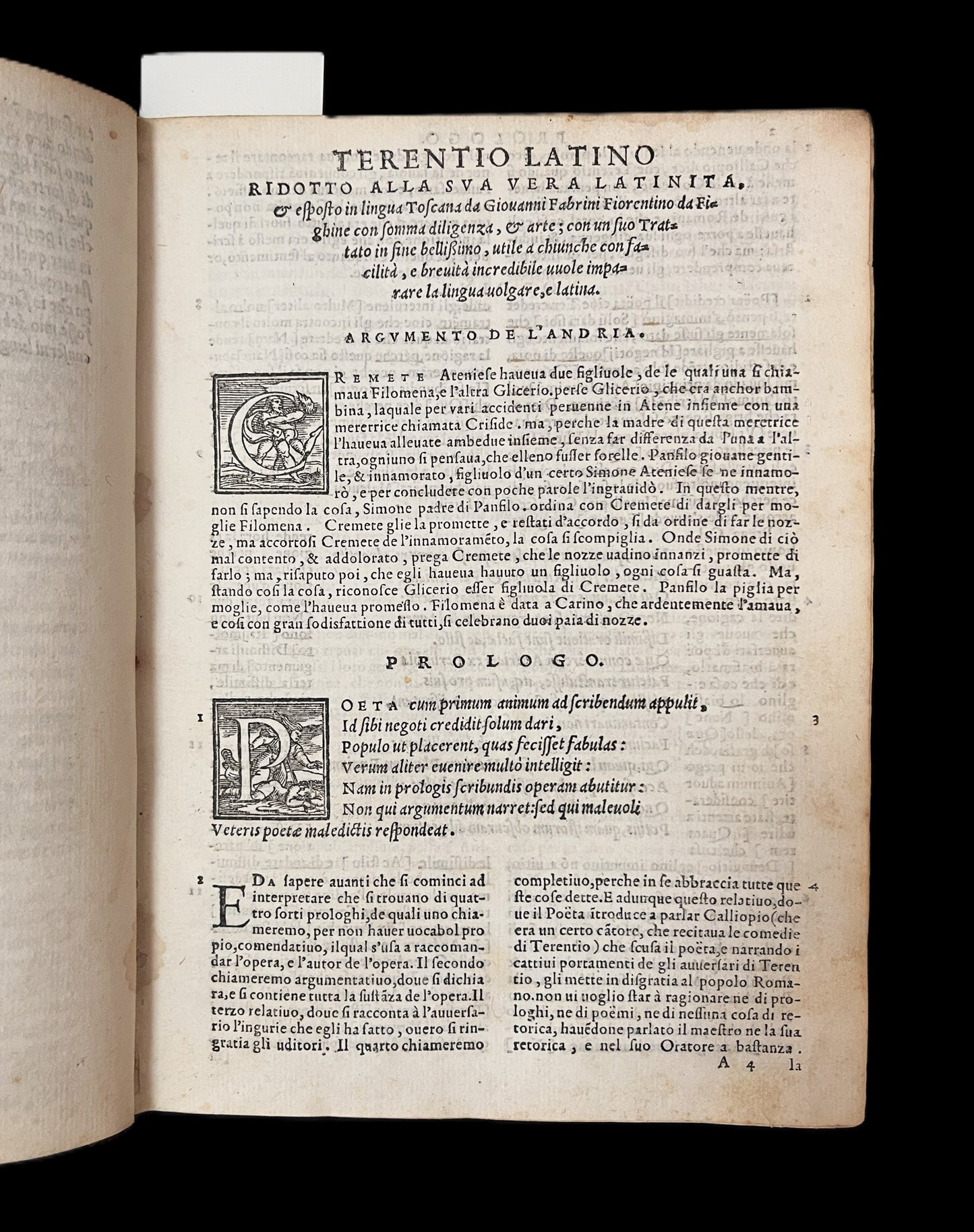 Il Terentio Latino, Comentatio in Lingua Toscana 1558