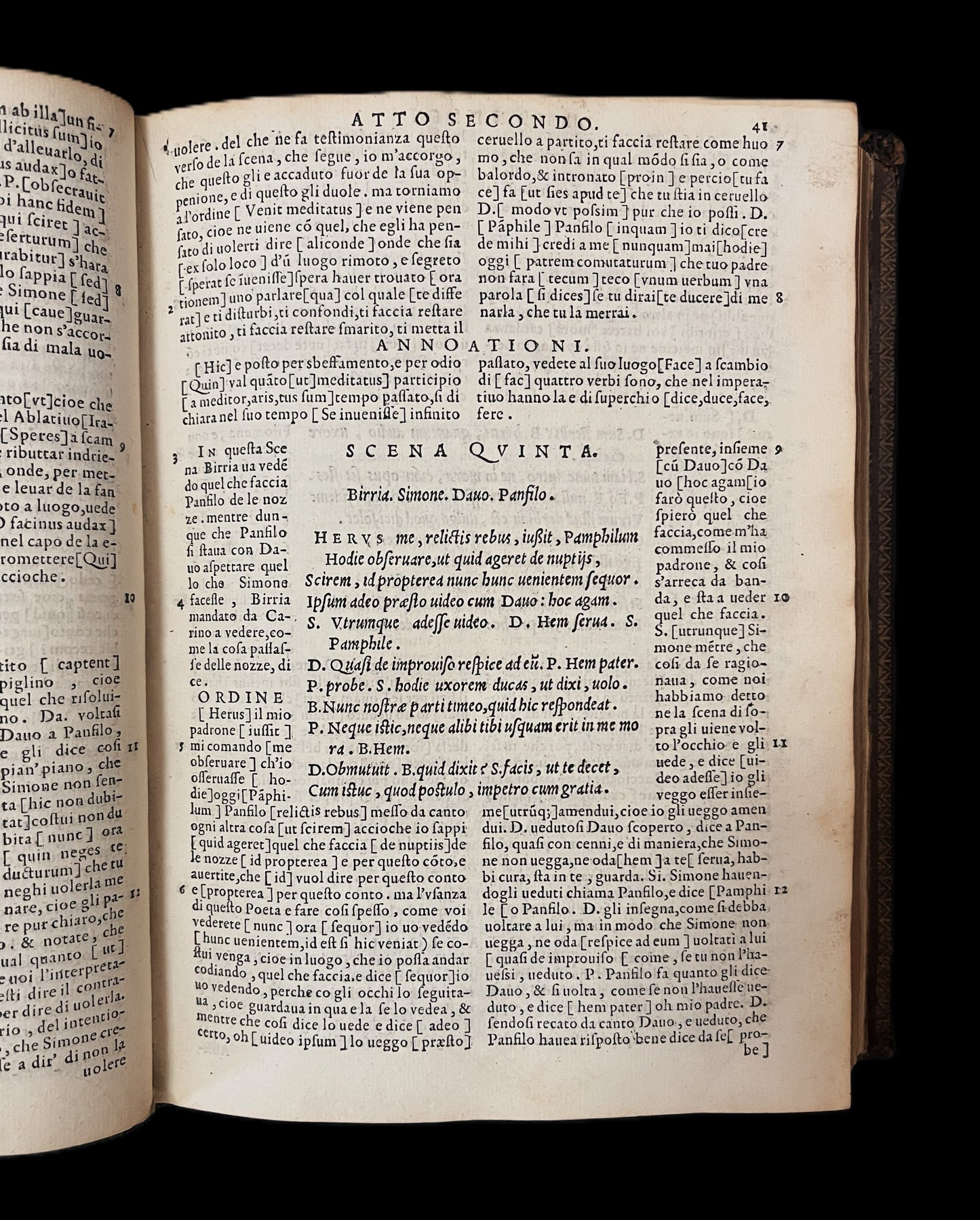 Il Terentio Latino, Comentatio in Lingua Toscana 1558