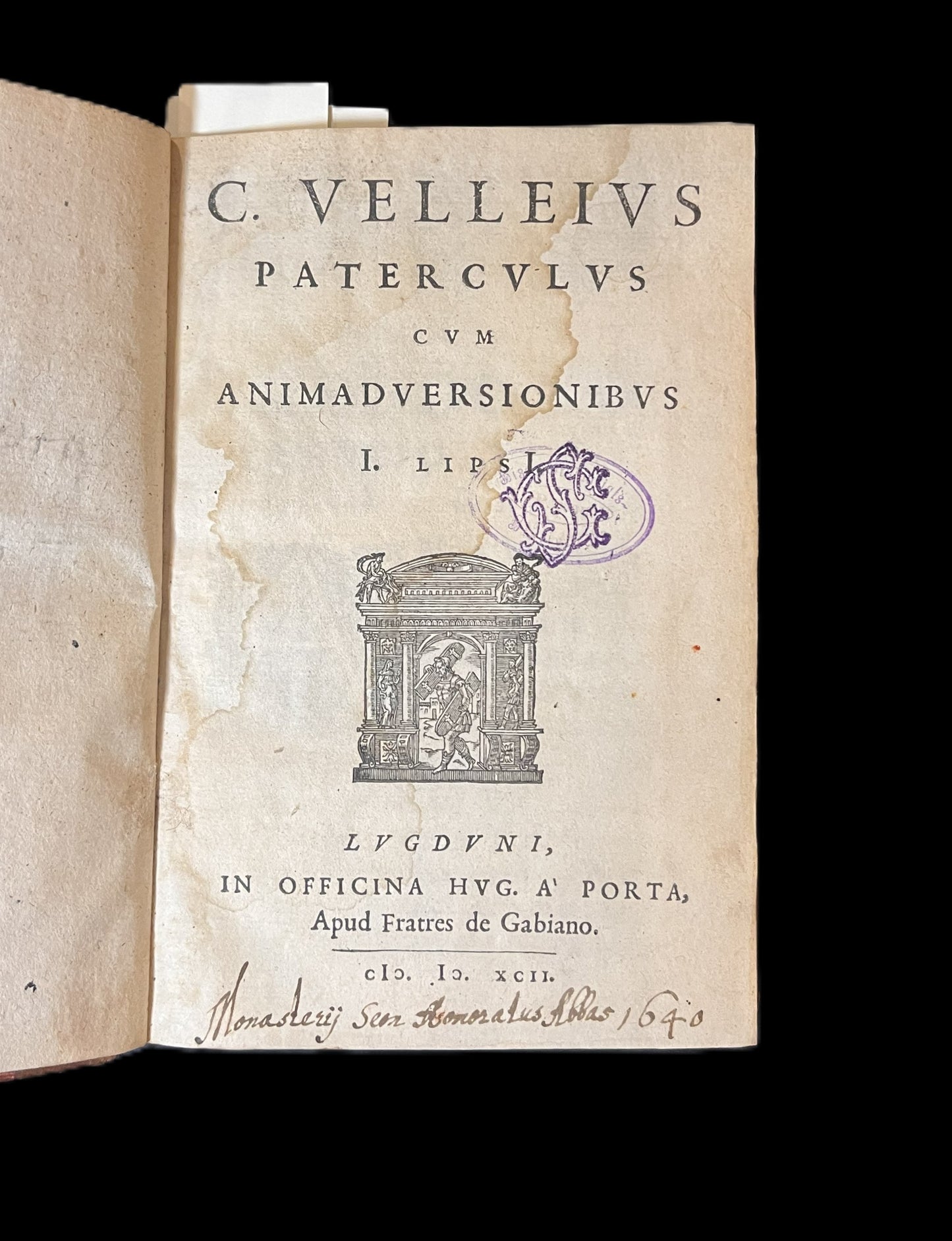 C. Velleius Paterculus Cum Animadversionibus...1592
