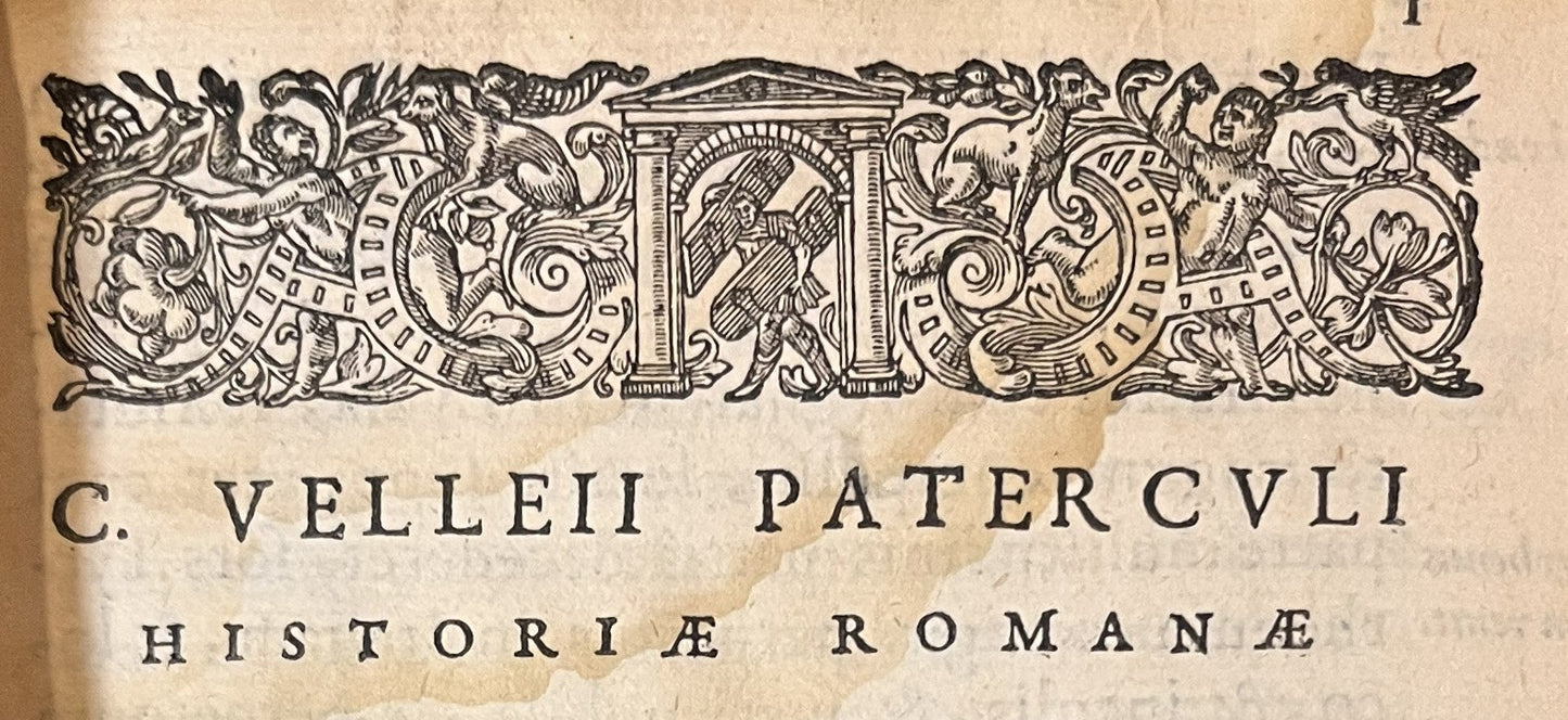 C. Velleius Paterculus Cum Animadversionibus...1592